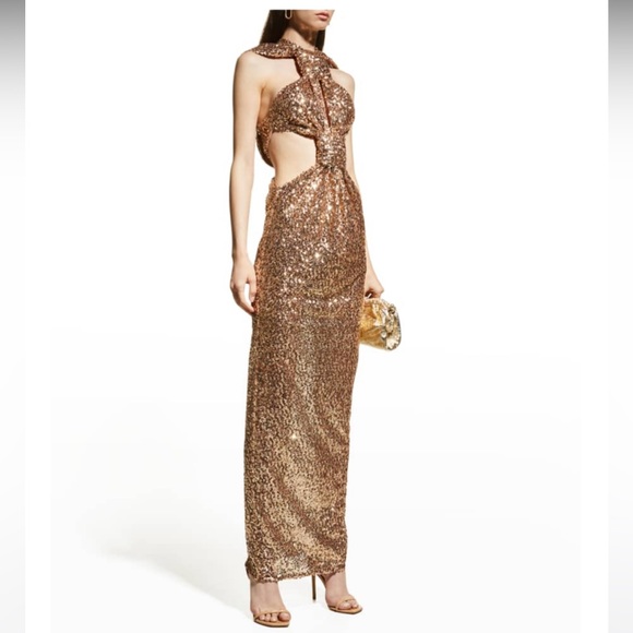 Sol Cutout Sequin Halter Gown size medium - Picture 1 of 3